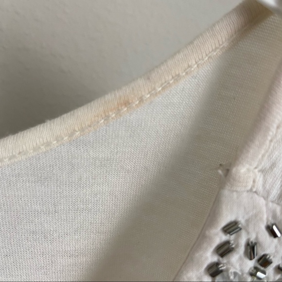 Loft Size XS White Beaded Tank Top - Picture 5 of 6